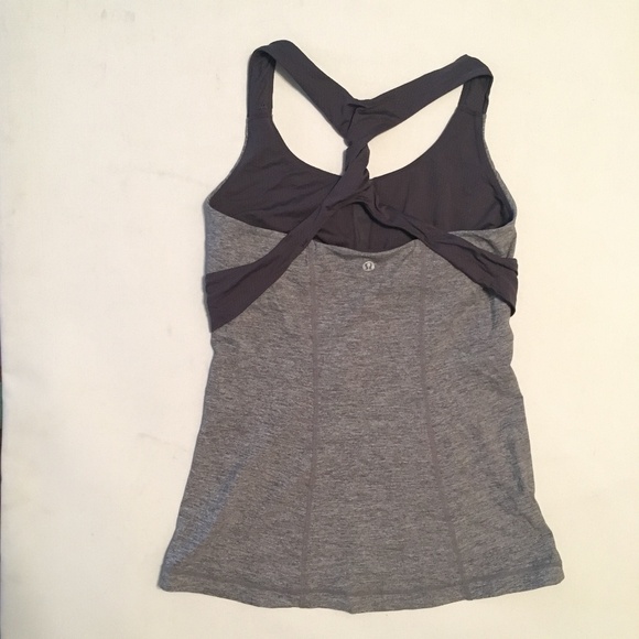Lululemon Dark & Light Gray Twisted Racerback Tank - Picture 2 of 3